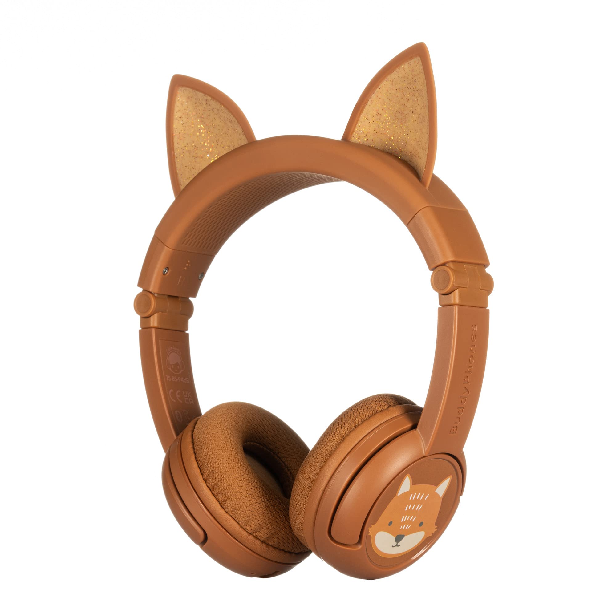 BuddyPhones PlayEars+ Wireless Bluetooth Headphones Fox Ear Kids Headset Brown - AfterPay & zipPay Available