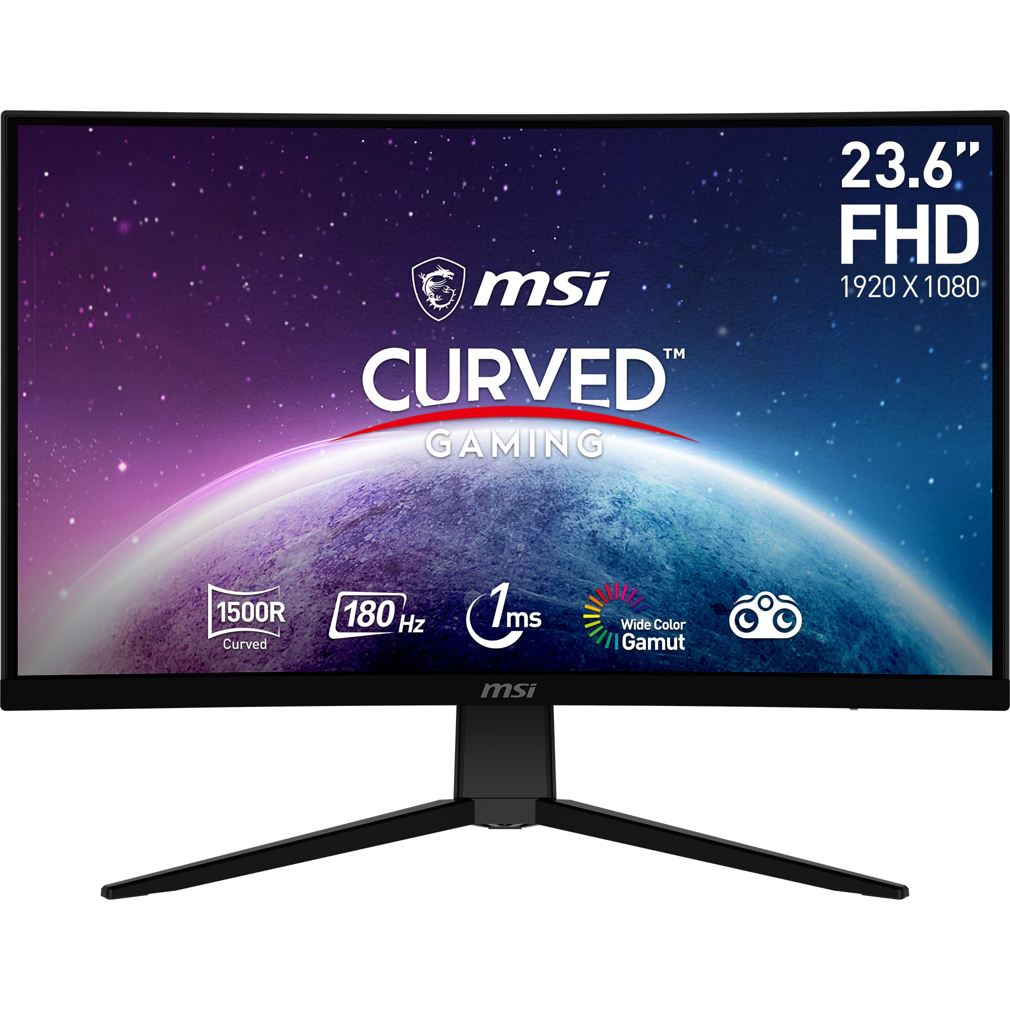 MSI G2422C, 24 Curved Gaming Monitor, 1920 x 1080 (FHD), VA, 1 MS, 170 Hz, FreeSync Premium, HDMI, DP Port, Tilt
