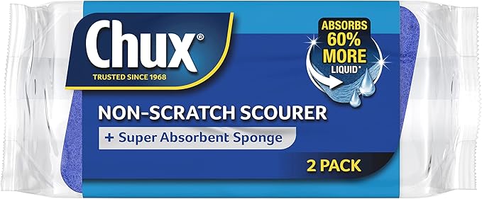 Chux Non Scratch Scourer Sponge 2 Pack