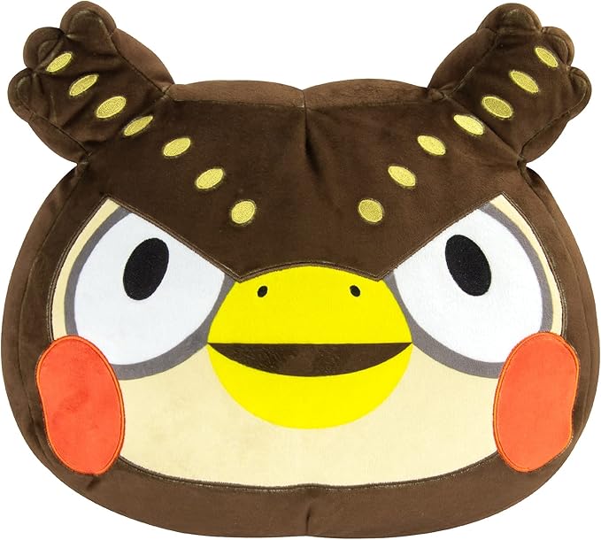 Club Mocchi-Mocchi- Animal Crossing Blathers Mega Plush Toy, 15 Inch