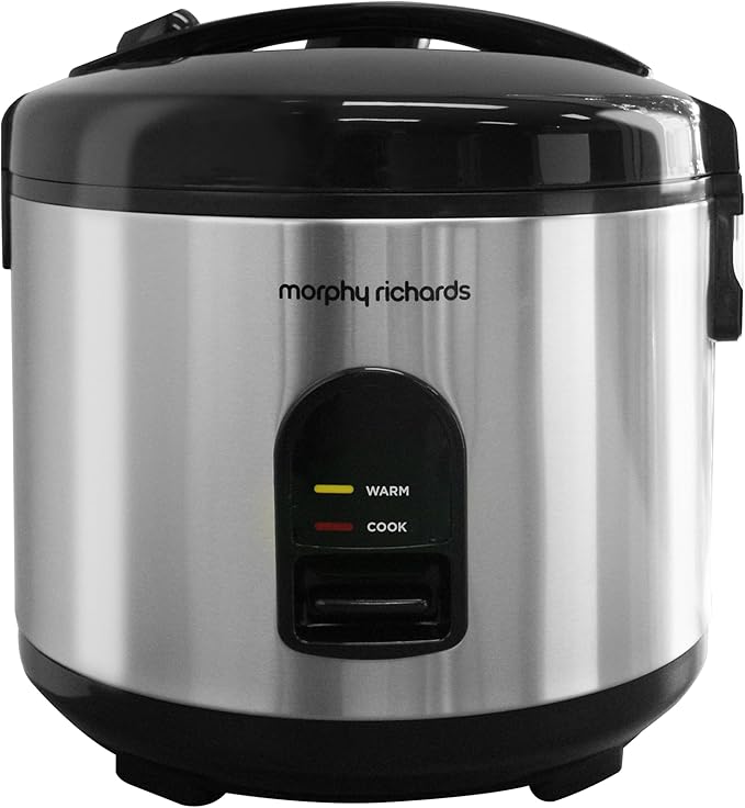 Morphy Richards Stainless Steel Rice Cooker 10-Cup - Silver/Black