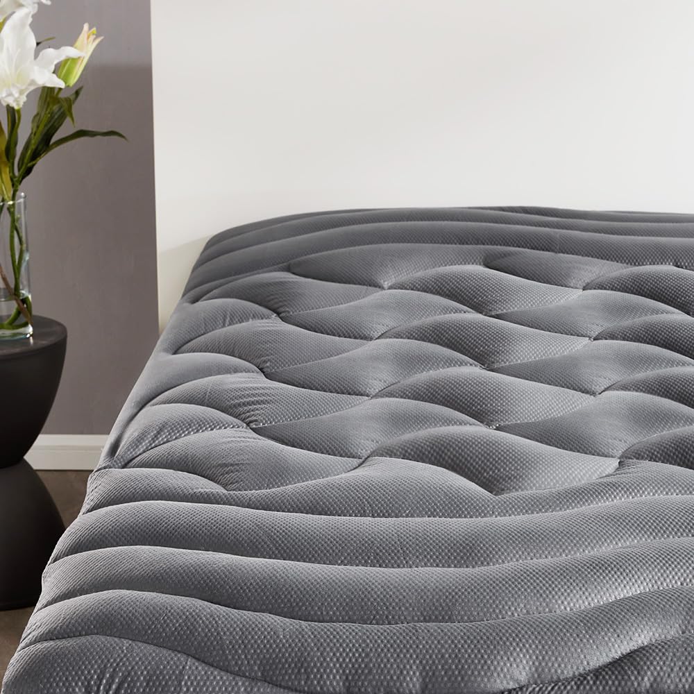 Sleep Zone Cooling Mattress Topper Cal King, Premium Zoned Quilted Mattress Pad, Pillow Top Mattress Protector Cover, Machine Wash Durable, Deep