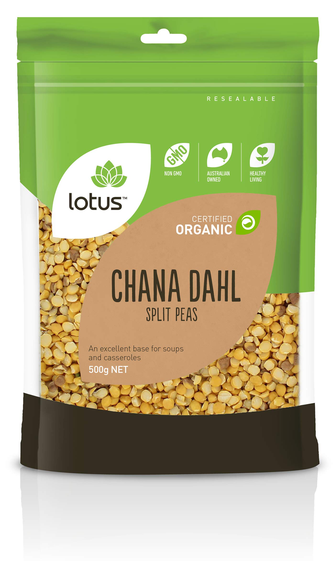 Lotus Chana Dahl (Split Peas) Organic - 500g
