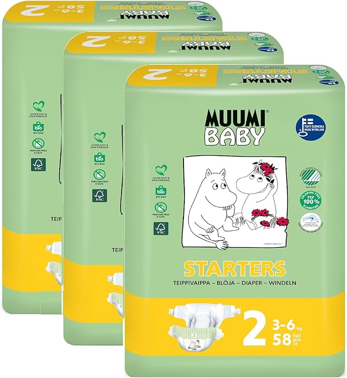 Muumi Nappies Size 2 Mini 3 - 6kg (3 x 58) 174's - AfterPay & zipPay Available