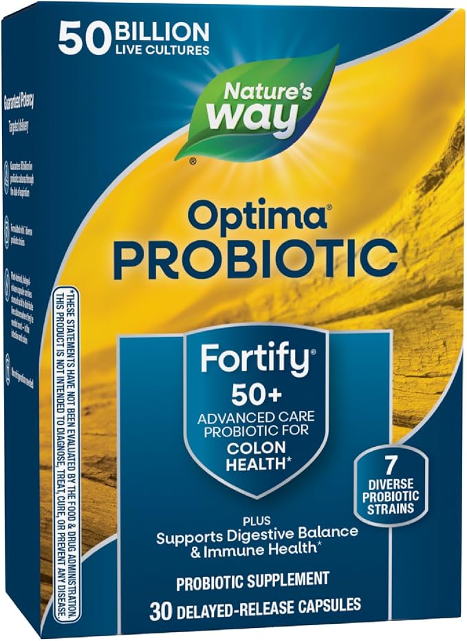 Nature's Way Fortify Optima Probiotic Adult 50+ 50 Billion 30 Delayed Release Vegetarian Capsules