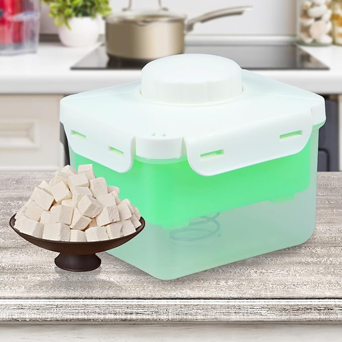 Tofu Press Marinating Dish Tofu Presser Drainer with Drip Tray Removing Water Moisture Green