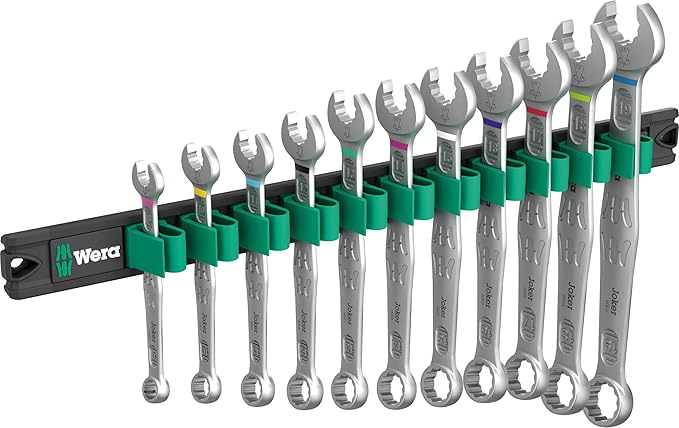 Wera 9640 Magnetic Rail 6003 Joker 1 Combination Spanner Set 11 Pce