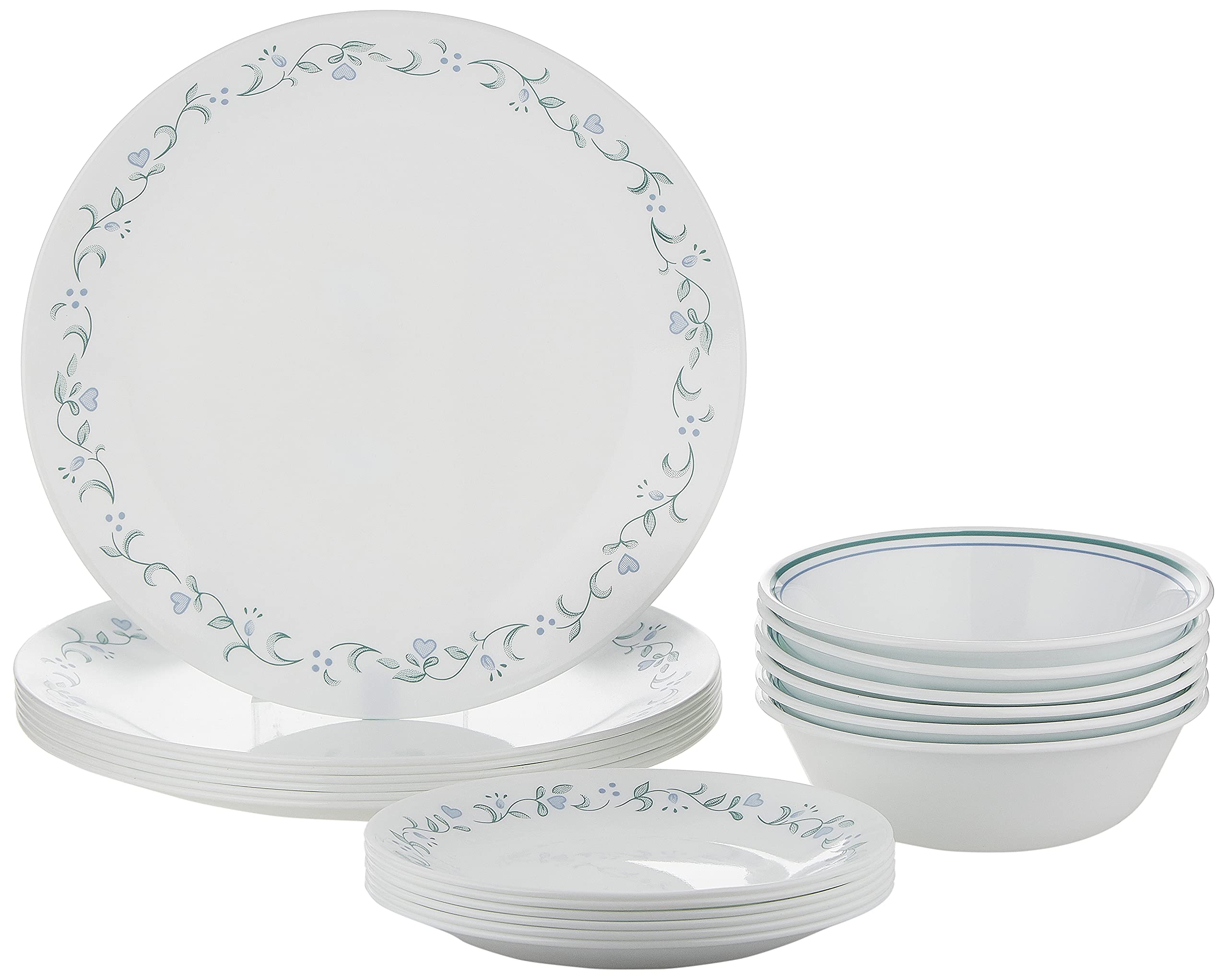 Corelle Country Cottage 18-Piece Dinnerware Set, Service for 6