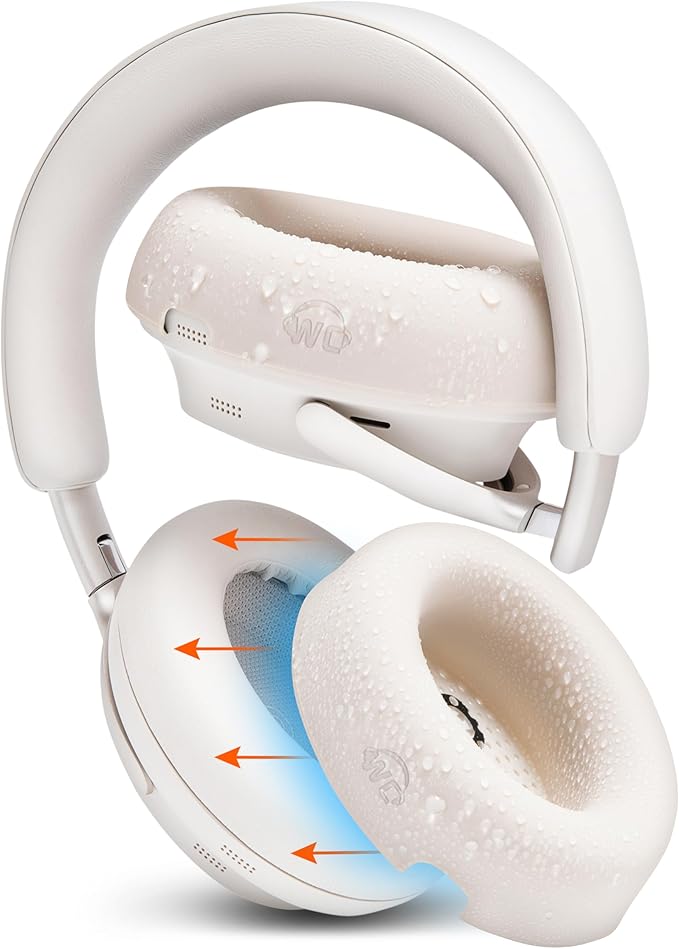 Bose QuietComfort Ultra Earpad Sweat Covers - WC SweatZ QC Ultra V2, White Smoke