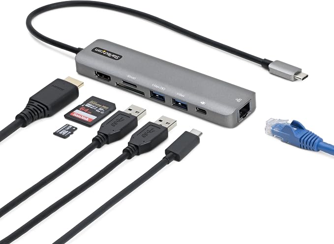 StarTech DKT30CHSDPD1 USB C Multiport Adapter 4K 60Hz HDMI/GbE