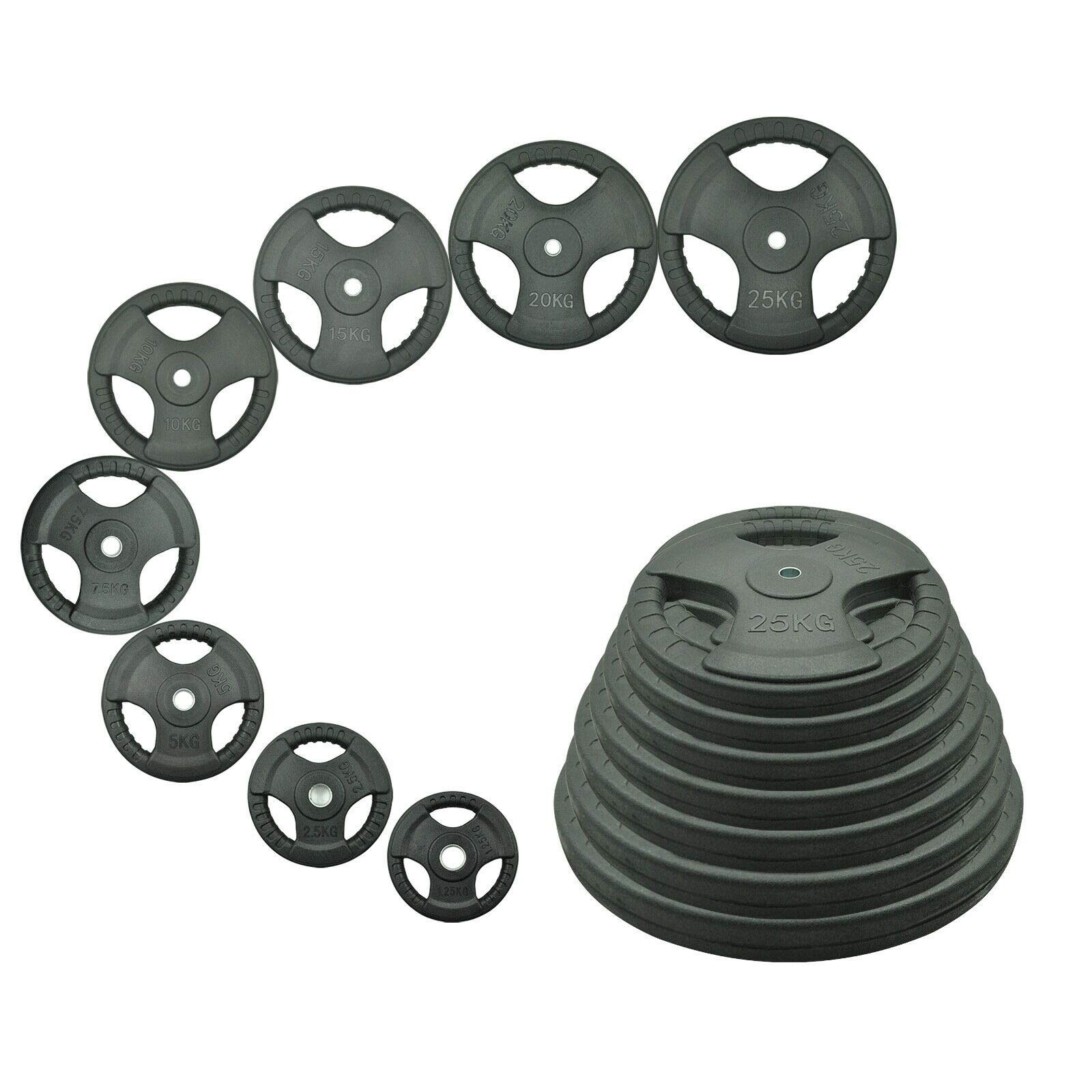 Total 100kg set8 Standard 26.5mm Rubber Coated Weight Plate Set - Commercial Grade