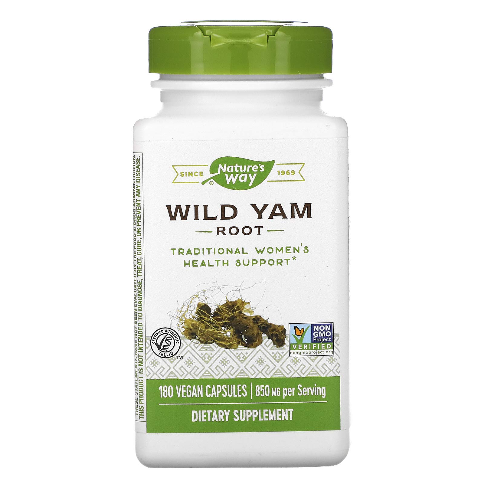 Nature's Way Wild YAM Root 425 MG 180 Vegetarian Capsules