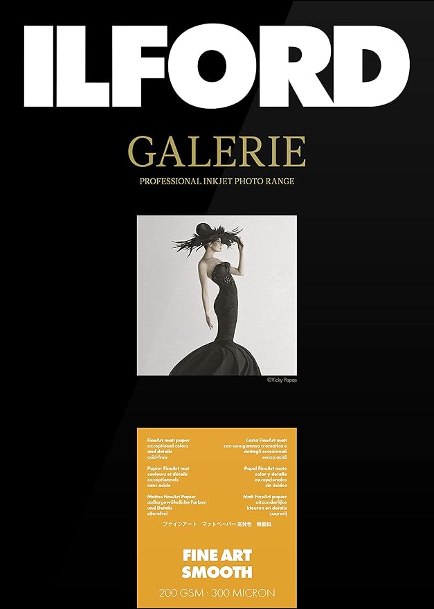 Ilford Galerie Fine Art Smooth Inkjet Photo Paper, Size 200 gsm/5x7in/50 Sheets