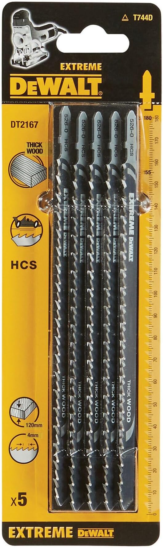 DeWalt 180mm 4 TP Fast Rough Wood Jigsaw Blade 5pc DT2167-QZ