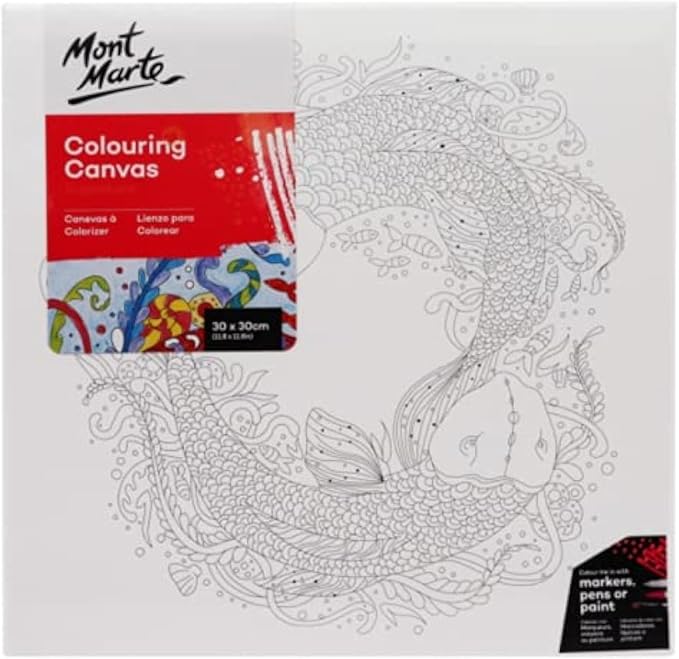 Mont Marte Adult Colouring Canvas 30 x 30cm - Nature