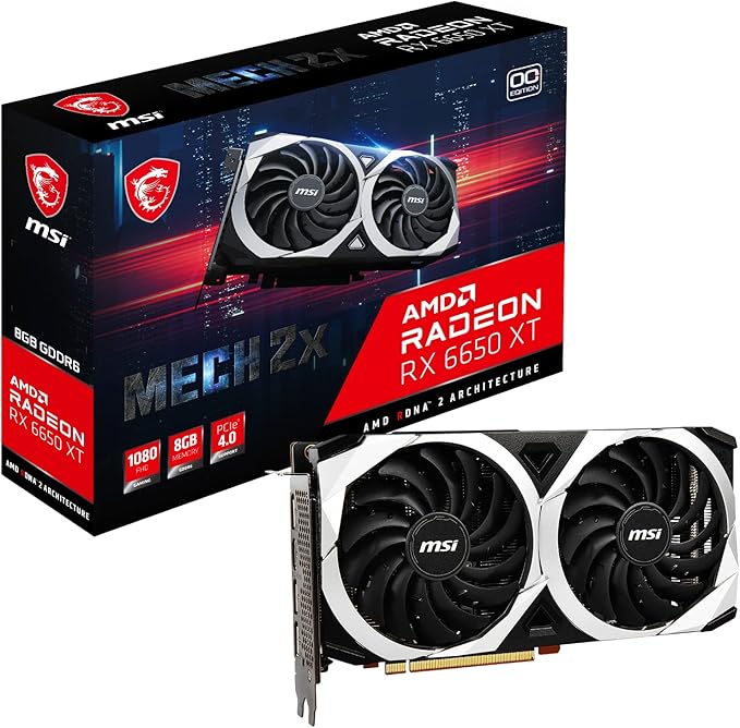MSI B Video Card, Radeon RX 6650 XT Mech 2x 8G OC AMD Radeon Video Cards
