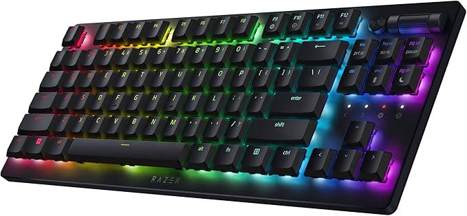 Razer DeathStalker V2 Pro White Edition Tenkeyless Wireless Low Profile Optical Gaming Keyboard, Linear Red Switch, US Layout
