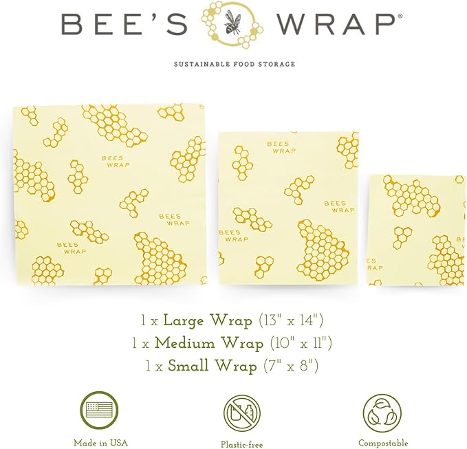Bee's Wrap Assorted Reusable Food Wraps - Pack of 3