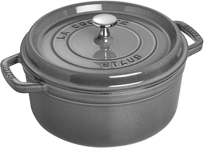 Staub 4-Quart Round Enameled Cast Iron Cocotte Graphite