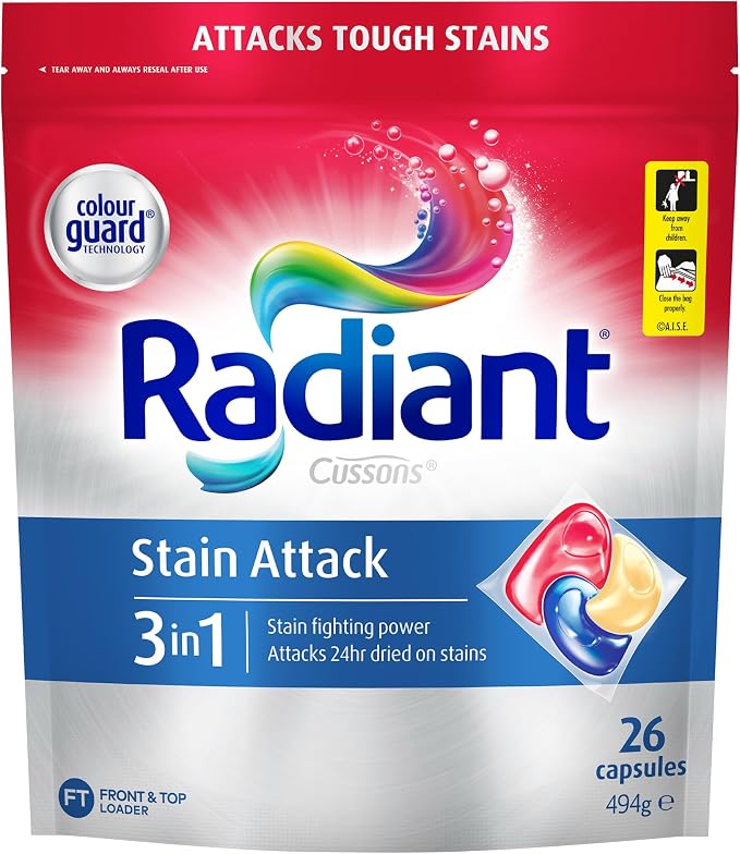 Radiant Laundry 3 in 1 Capsules Stain Attack 26 Pack