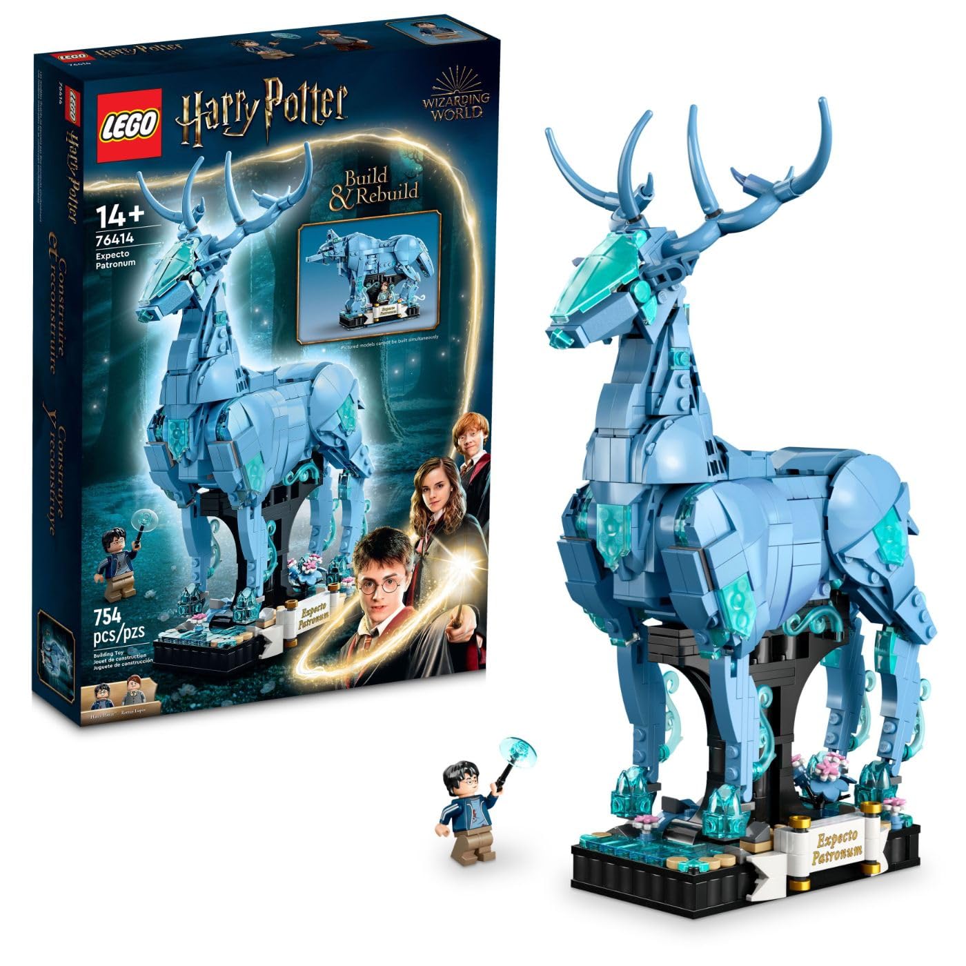 LEGO Harry Potter Expecto Patronum 76414 Collectible 2-in-1 Building Set Birthday Gift Idea for Teens or Fans Aged 14 and Up Build and Display
