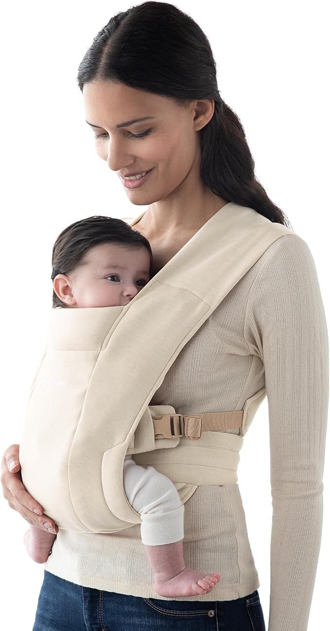 Ergobaby Embrace Cozy Newborn Essentials Baby Carrier Wrap (7-25 Pounds), Ponte Knit, Cream