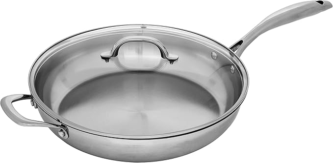 Swiss Diamond Premium Steel 32cm Saute Pan with Lid Stainless Steel