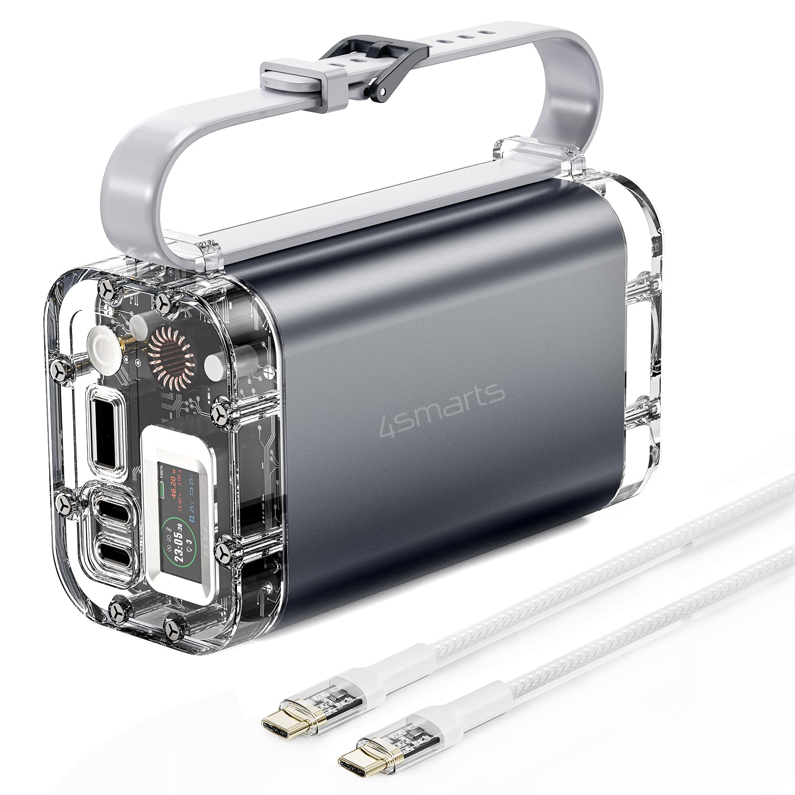 4smarts Portable Charger 65W Power Bank Fast Charging 26700mAh Laptop Outdoor Battery Charger With LCD Display Battery Pack With Flashlight For