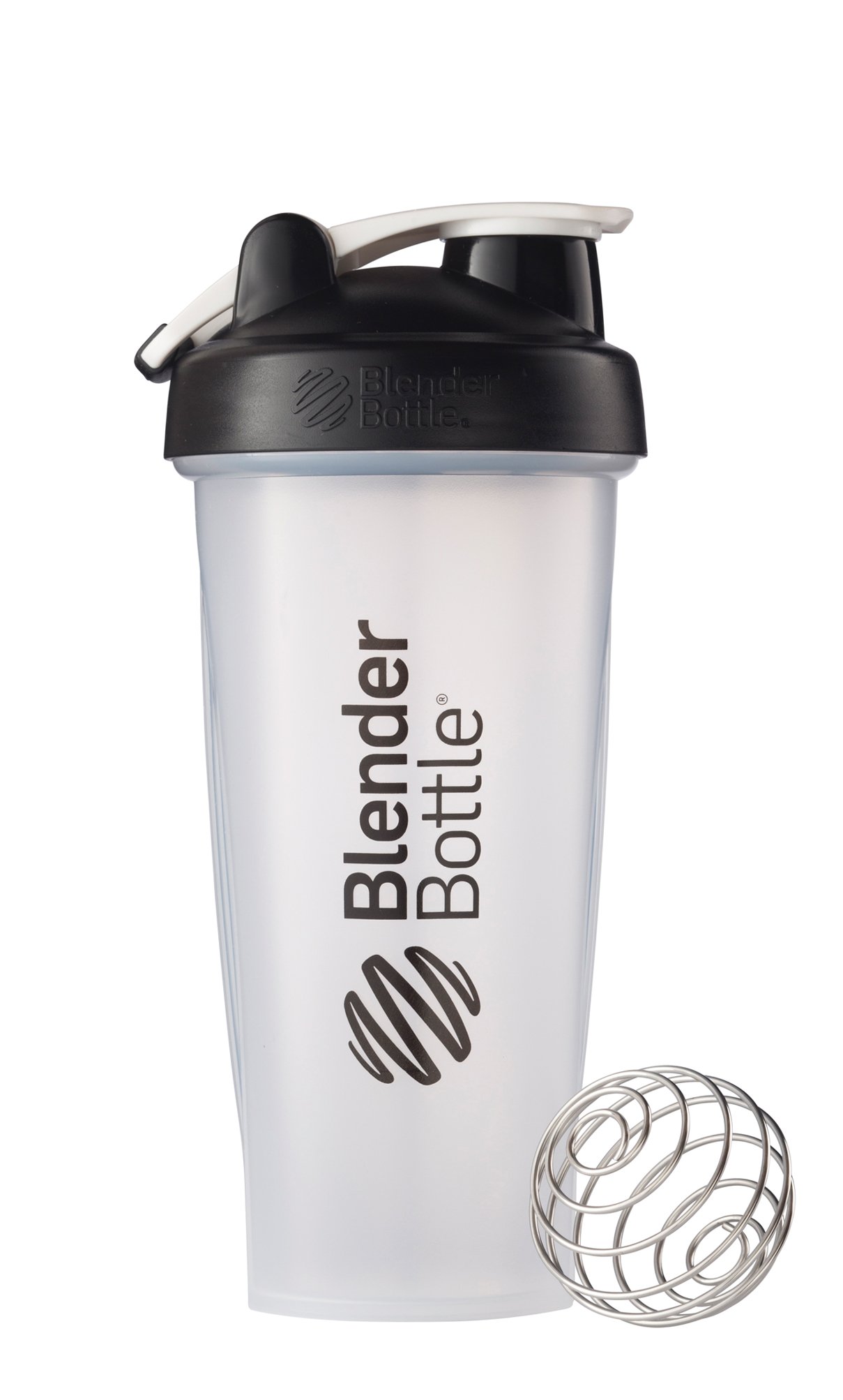 BlenderBottle Classic Loop Top Shaker Bottle, 20oz, Clear/Black