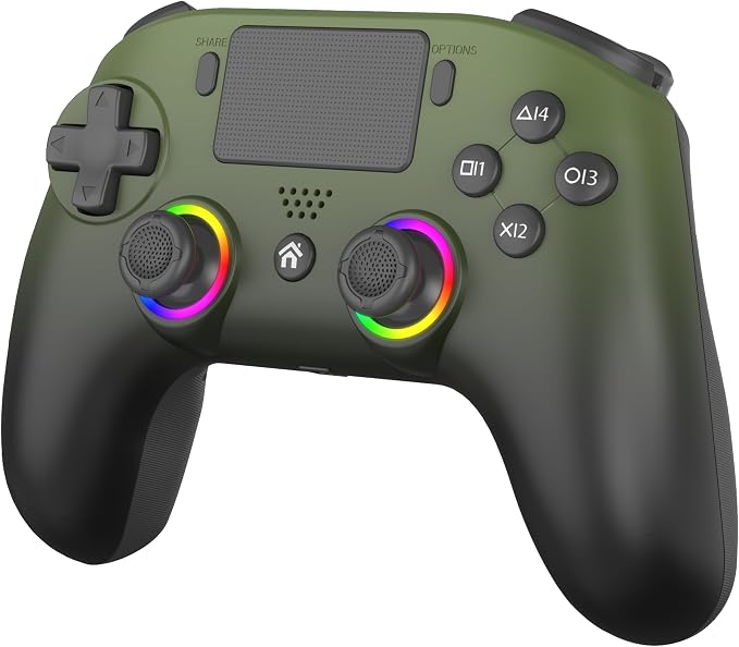 Subsonic – Wireless controller for PS5 with programmable paddles and LEDs, vibration and touch function - PS5 Controller Green