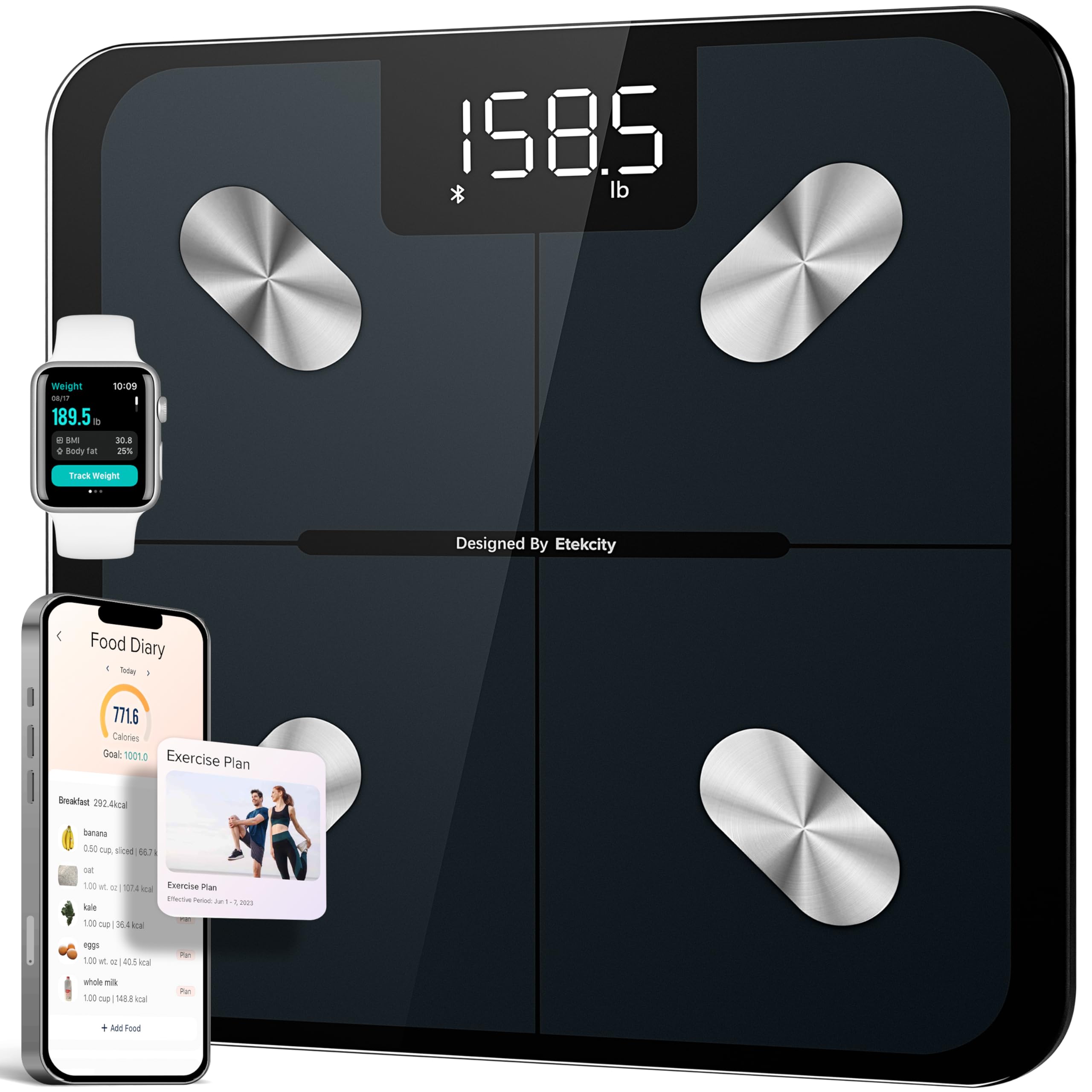 Etekcity Body Weight Bathroom Scale Digital Smart Bluetooth Fitness App BMI