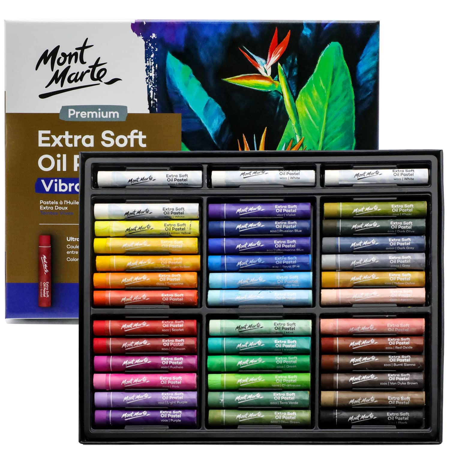 Mont Marte Premium Extra Soft Oil Pastels Vibrant Hue 39pc