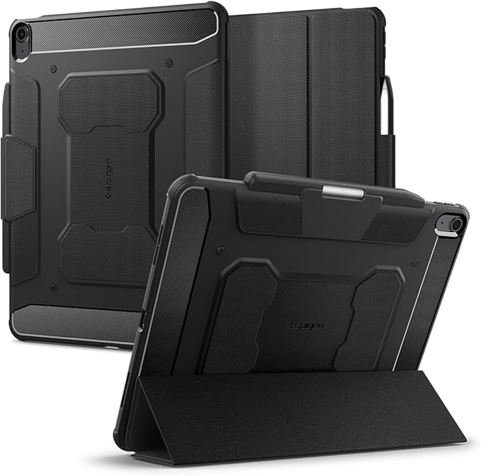 SPIGEN iPad Air 13-in. M2 (2024) Case, Genuine Rugged Armor Pro Air Cushion Flip Cover for Apple - Black