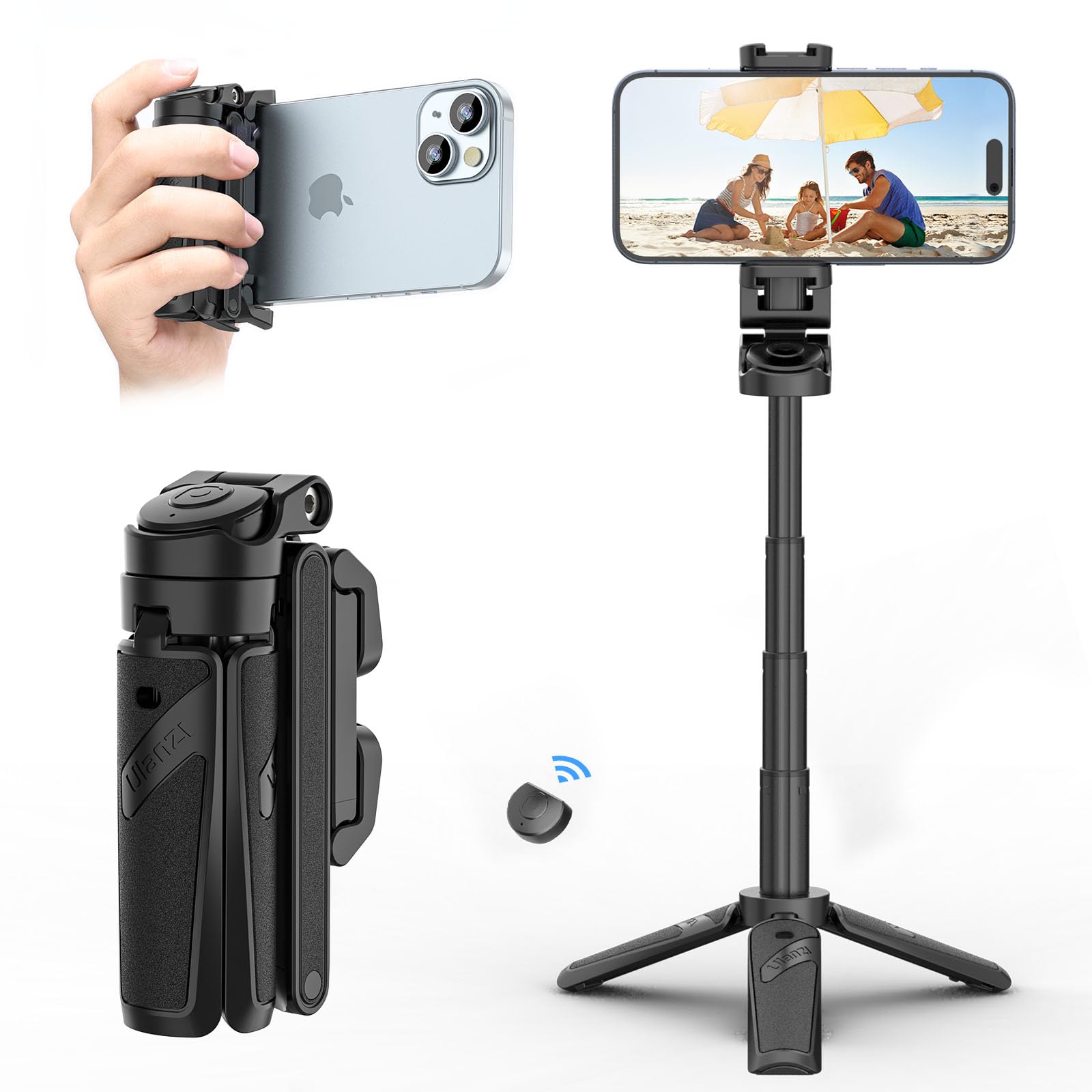 Ulanzi JJ02 Extendable Grip Phone Tripod with Remote M004, White / JJ02 Tripod