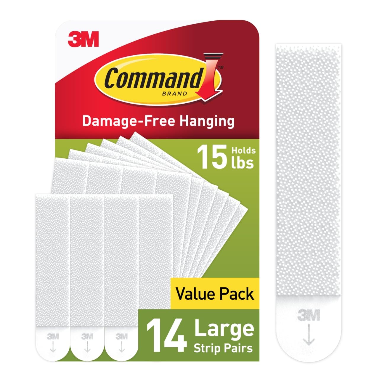Command PH206-14NA Picture Hanging Strips, Large, White, 14-Pairs