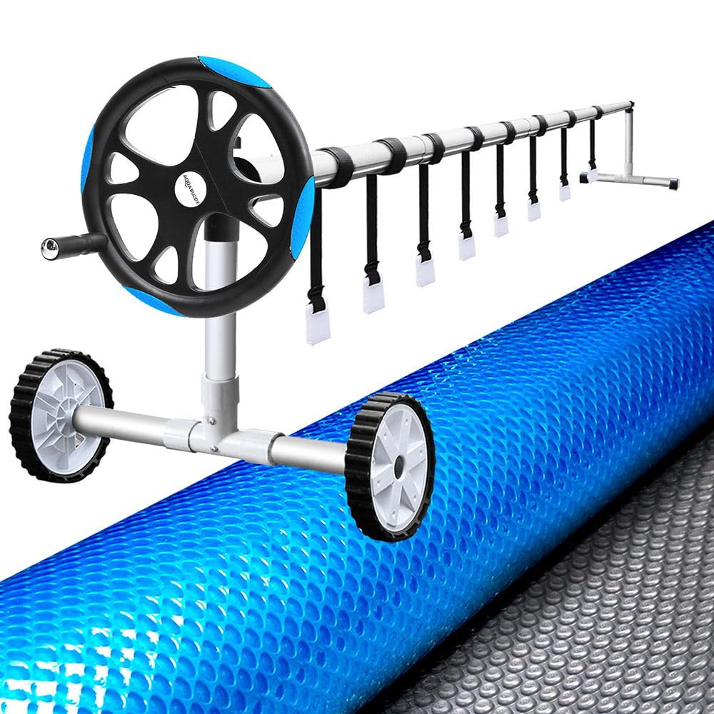 Aquabuddy Swimming Pool Cover Pools Roller Wheel Solar Blanket 500 Micron 9.5X5M