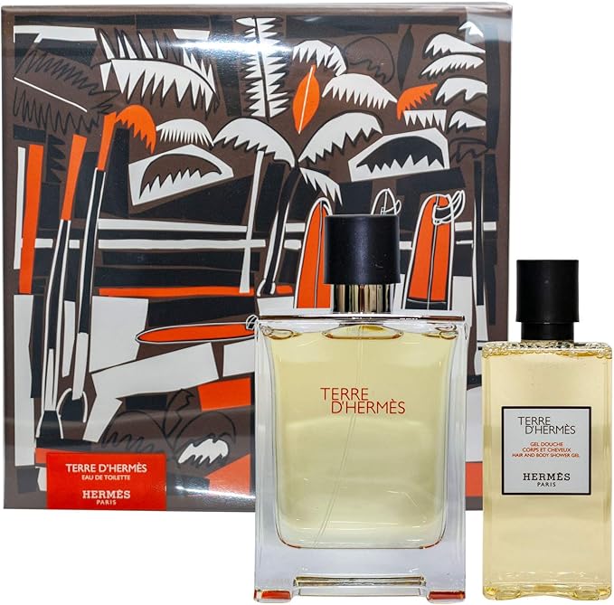 Hermes Terre Dhermes For Men - 2 PC Gift Set 100ml Eau De Toilette Spray 80ml Hair and Body Shower Gel 100ml