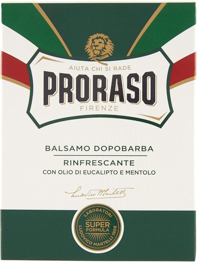 Proraso Aftershave Balm, Refreshing, with Menthol & Eucalyptus, 3.4 oz