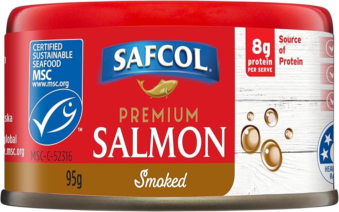Safcol Australia Safcol Premium Salmon Naturally Smoked 95g Can, 12 Pack, 1 x 1.14 kg