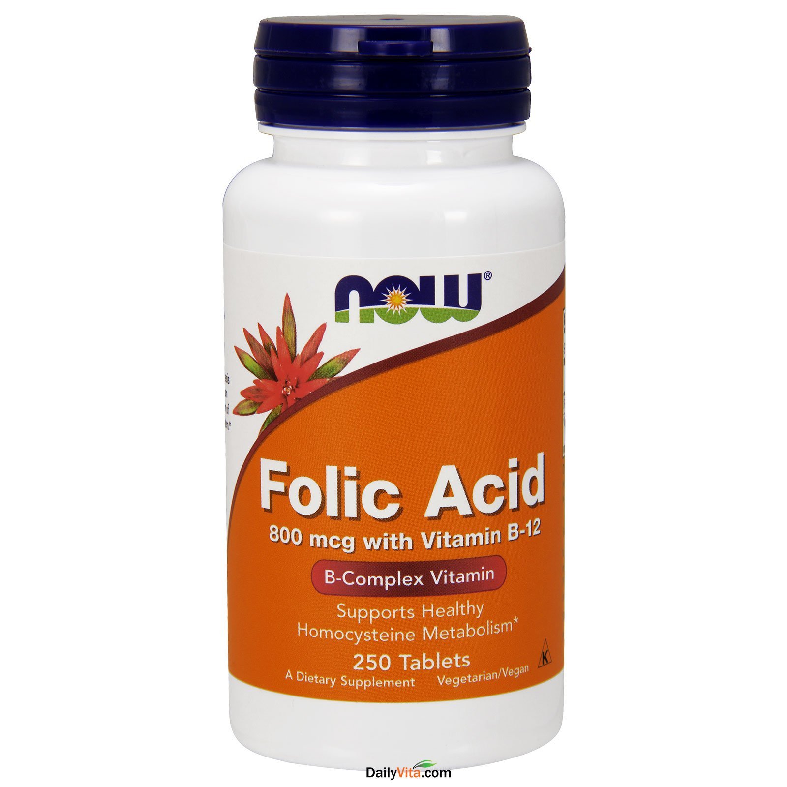 Now Foods Folic Acid 800 mcg 250 Tablets