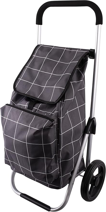 Karlstert Grey Grid Deluxe Shop Trolley | Shopping