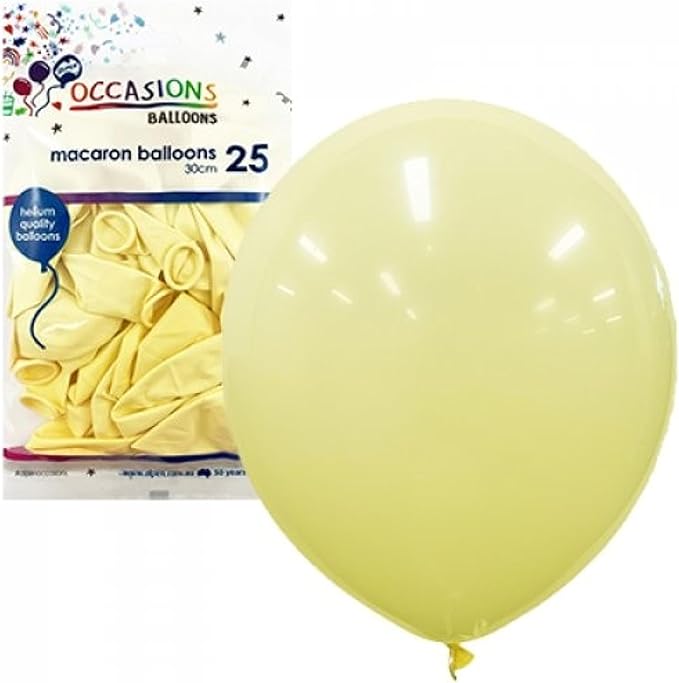 Macaron Balloons 25 Pack 30cm Lemon
