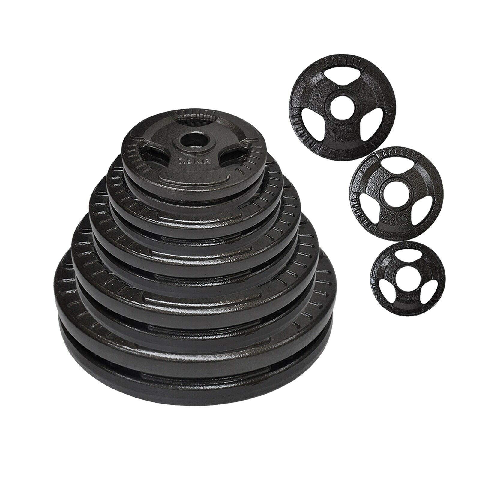 Total 50kg Olympic Cast Iron Weight Plates - 25kg x 2