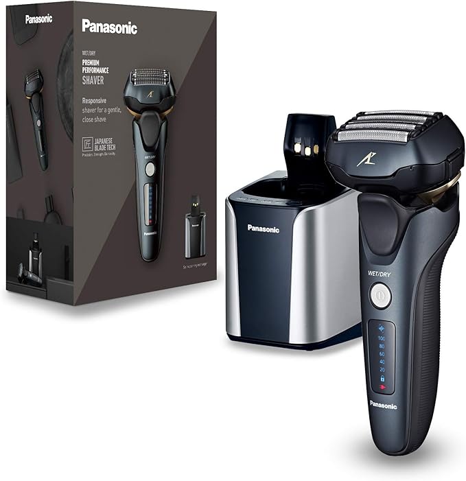 Panasonic ES-LV97 Wet & Dry Electric 5-Blade Shaver With Cleaning & Ch