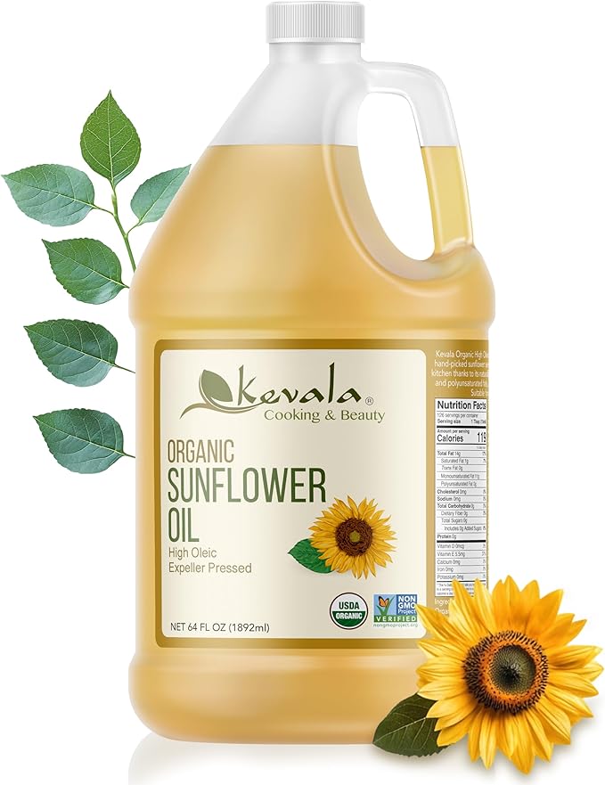 Kevala High Oleic Organic Sunflower Oil 1 Gallon