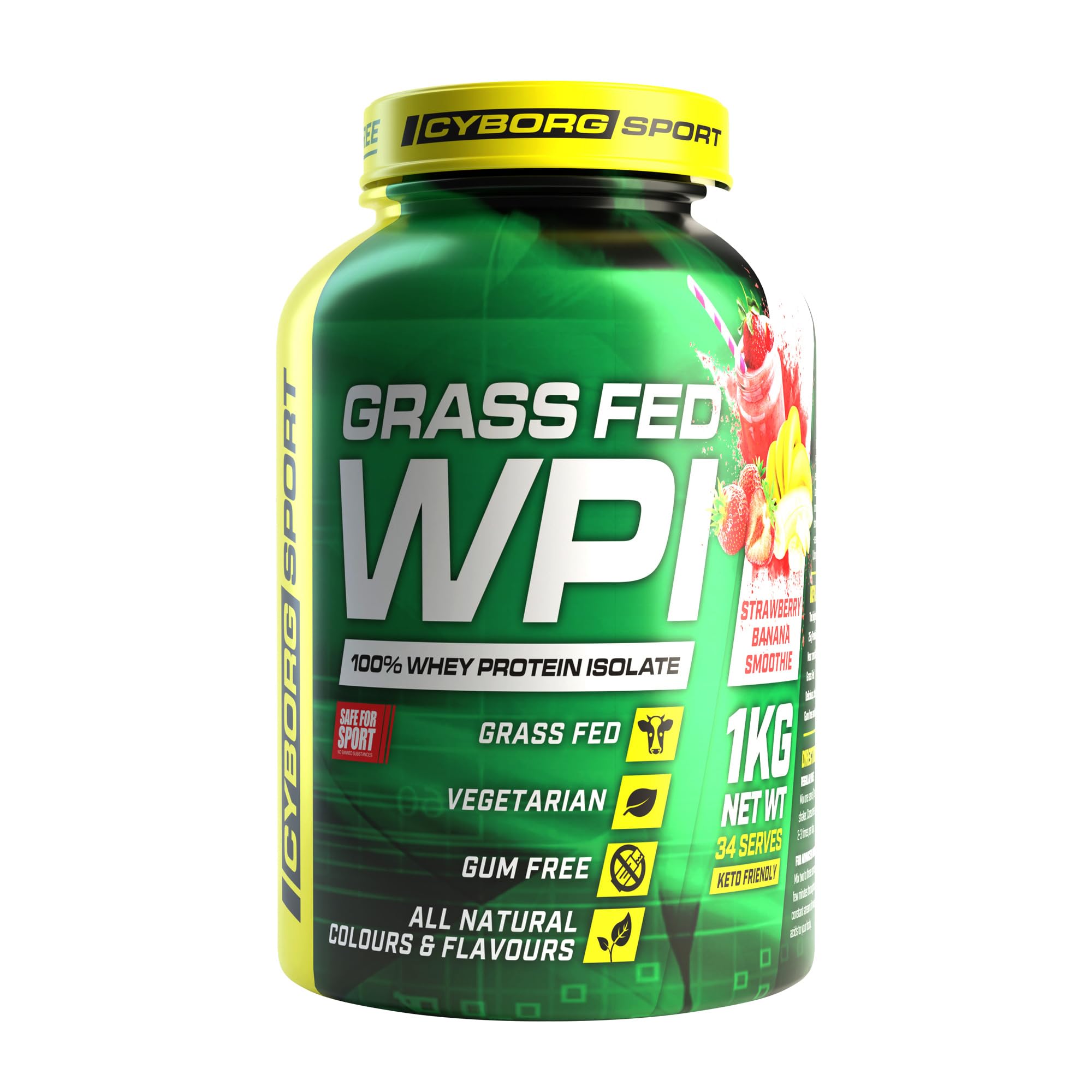 Cyborg Sport Grass FED WPI 2kg Strawberry Banana Smoothie
