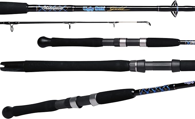 5'6 Ugly Stik Gold 4-8kg 3 Piece Baitcaster Rod - Travel Rod