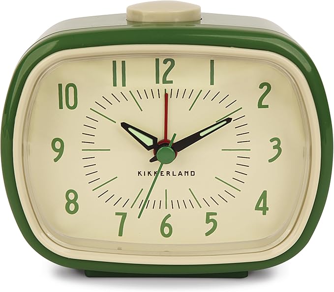 Kikkerland Green Retro Alarm Clock