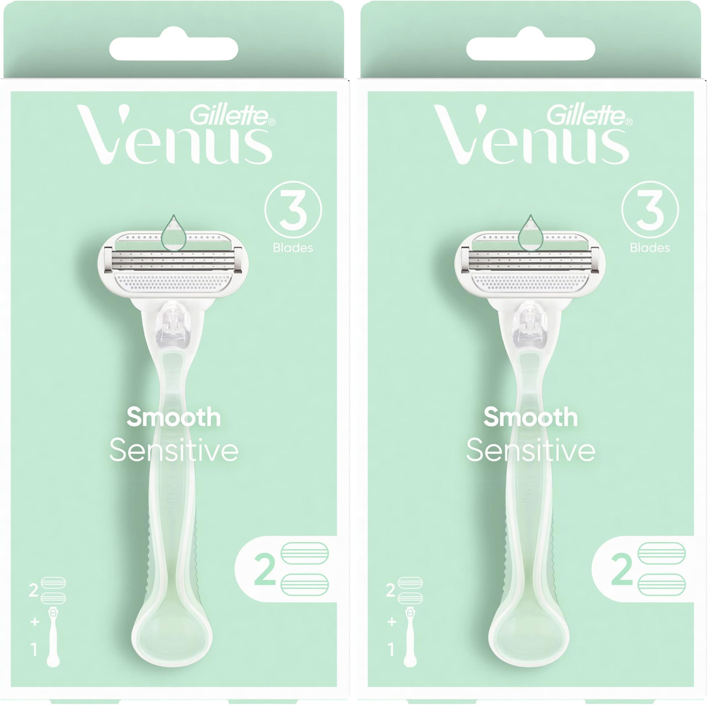 Gillette Venus Smooth Sensitive Razor Kit with 2 Blades
