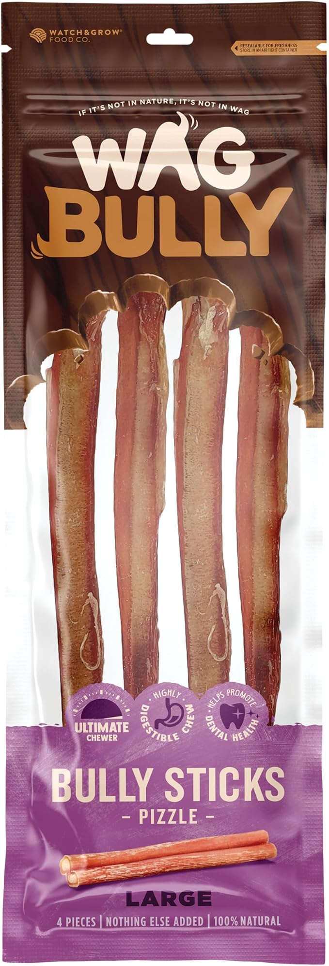 WAG Dog Treats Bully Stick Large